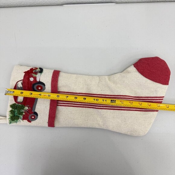 Red Truck and Tree Cuff Stocking Christmas Holiday Decoration - Picture 5 of 6